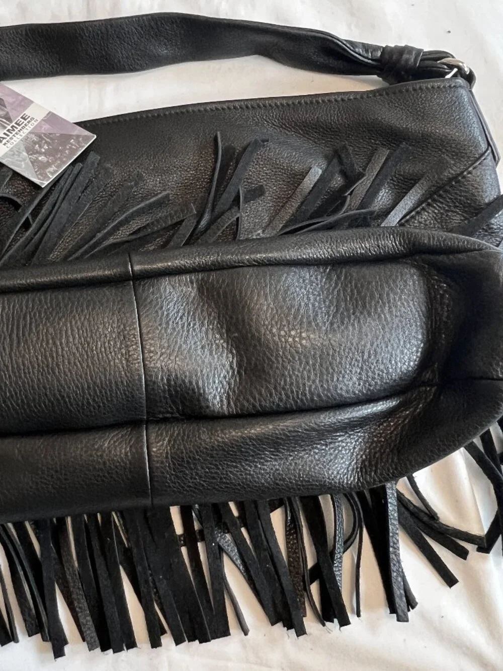 AIMEE KESTENBERG Large Black Fringed Leather Hobo NWT + Dustbag